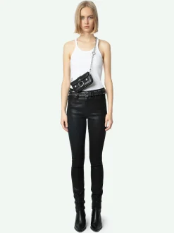 Fashion Zadig & Voltaire Jett Skinny JeansNEW Blackcoated